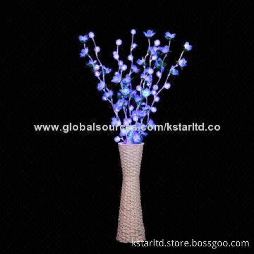 LED flower light with vase, 125cm high, for decoration, with 24V transformer, indoor use only